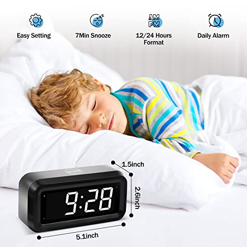 Timegyro Digital Alarm Clcok,Desk Clock Battery Powered Only,3 Levels Brightness Adjustable,12/24 Hour,Snooze,1.2" Led Large Display Beside Clocks For Bedroom, Livingroom Or Travel #TOP1