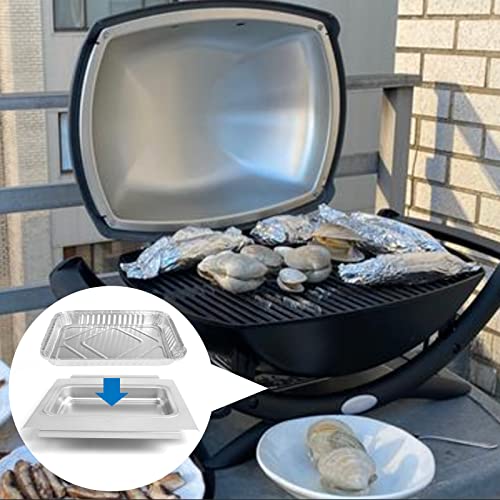 Image of Uniflasy 80580 Catch Pan for Weber Q200 Q300 Q220 Q240 Q2000 Q2200 Q320 Grill, Drip Tray for Weber Q200 /Q300 Series Grill with 6415 Aluminum Liner Replacement, 15 Pack