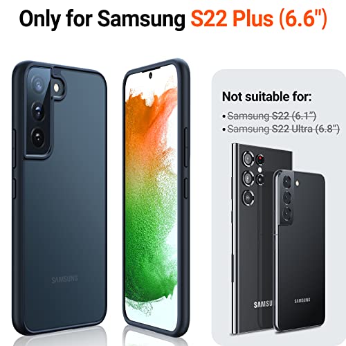 Image of TORRAS Shockproof Galaxy S22 Plus Case, Military Grade Drop Tested, Translucent Matte, Slim Protective, 5G Guardian, Black
