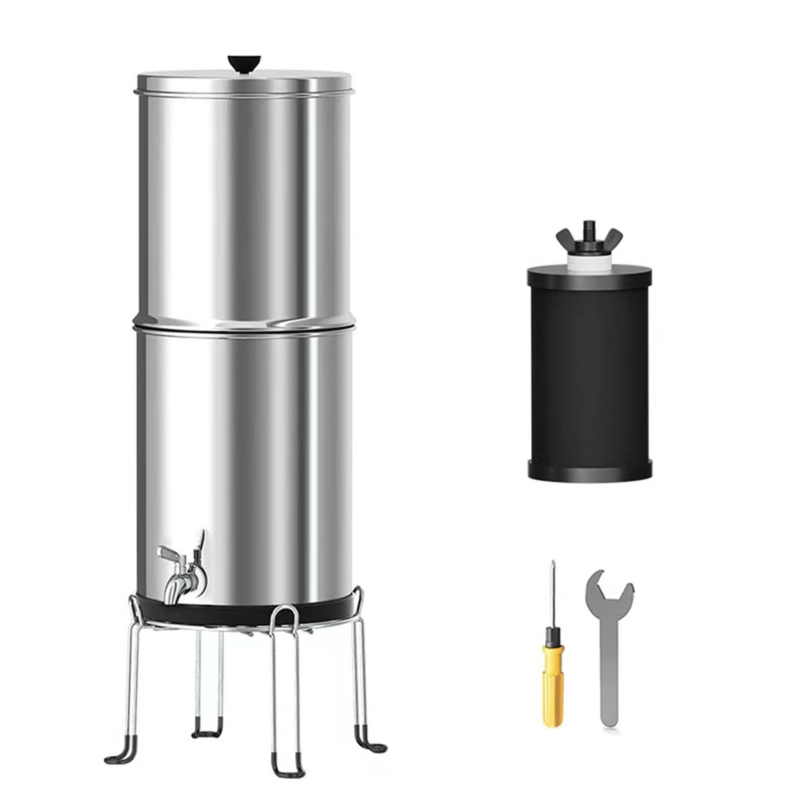 de Filtro de Agua de 1 Galón Construido en Acero Inoxidable para el Hogar y Preparación para Emergencias (K8779A Con soporte)