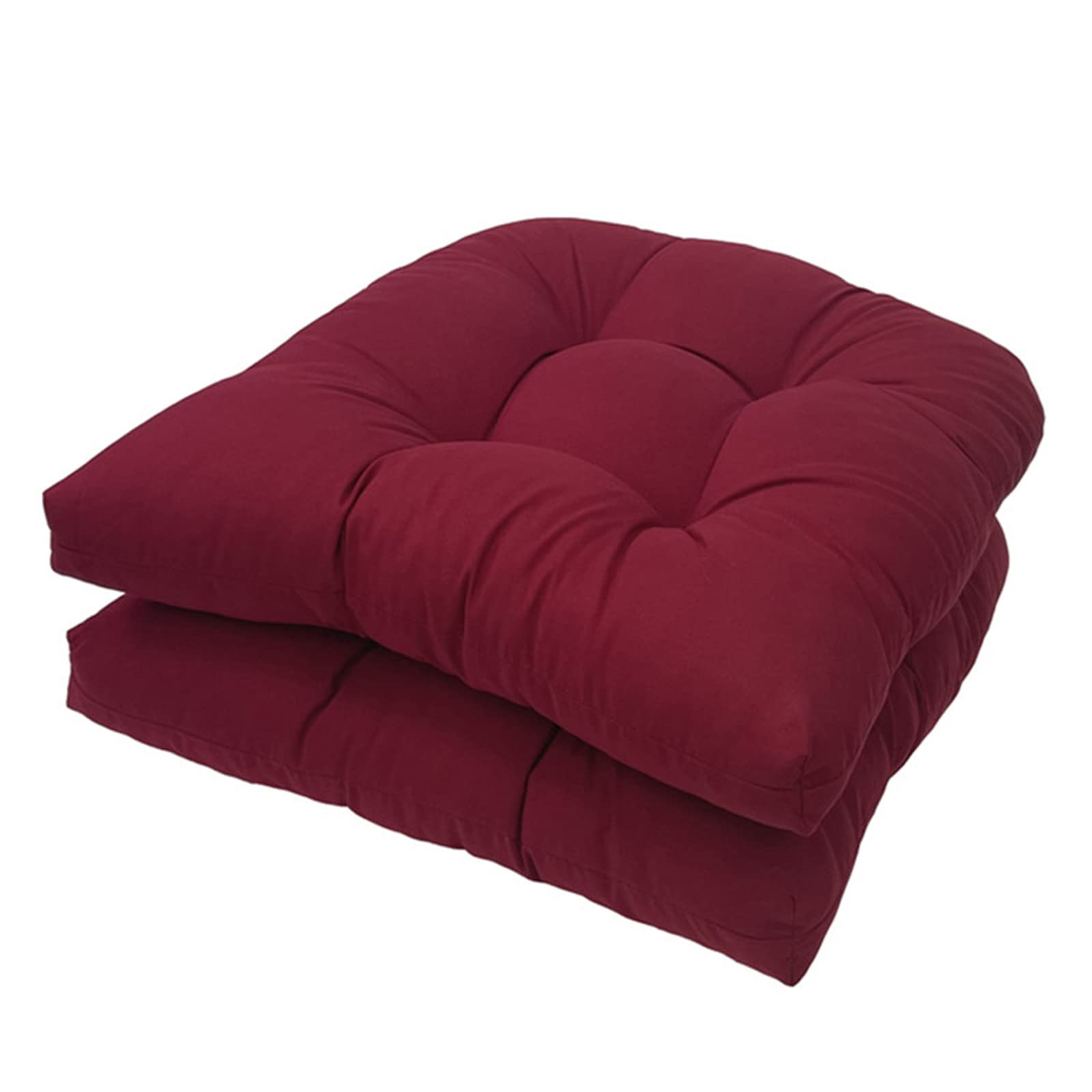 Set Di 2 Cuscini Per Sedia 48x48cm - Impermeabili, Per Esterno E Interno, Colore Bordeaux