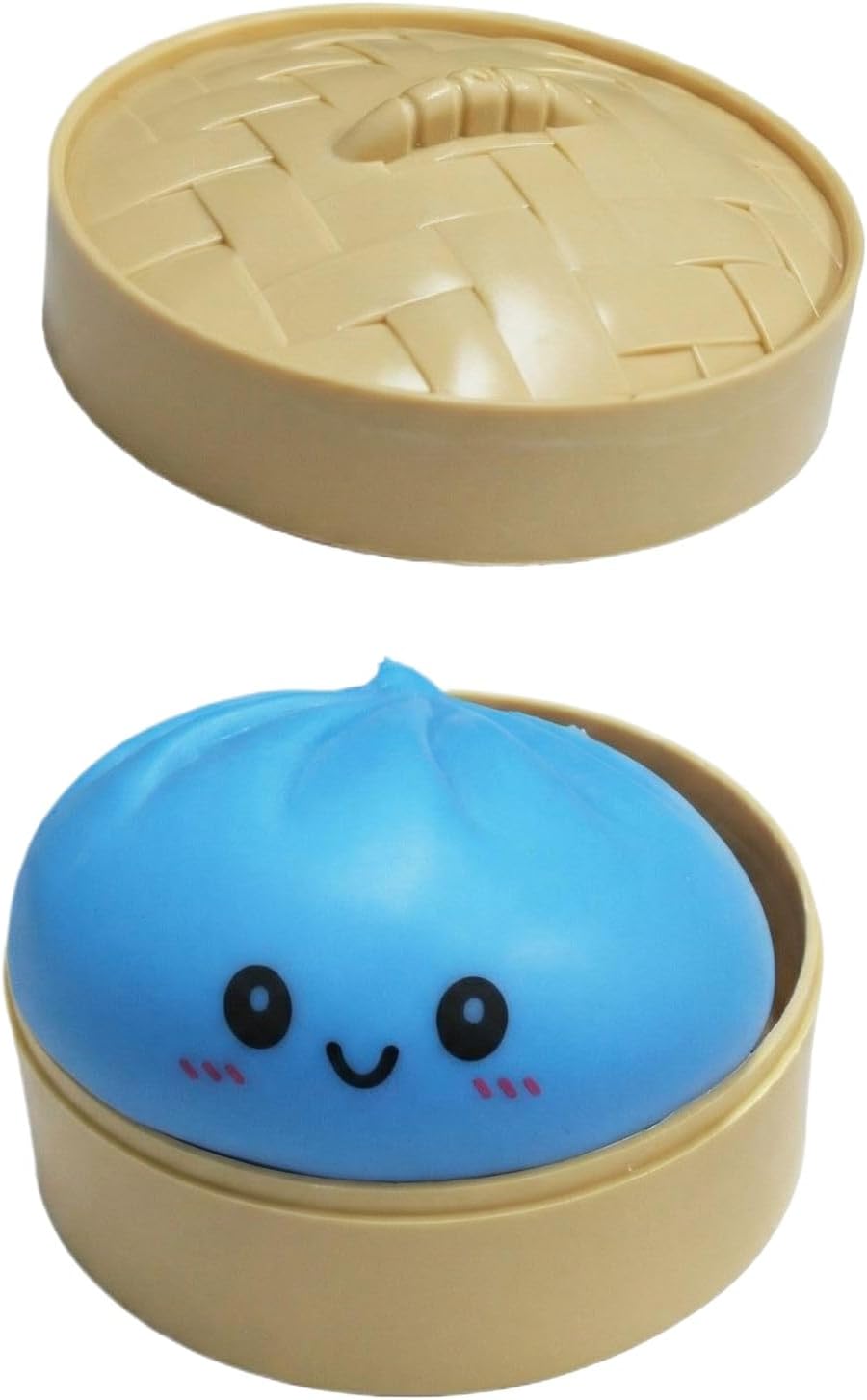 Glitter Dumpling Squishies Box, Large Stress Relief Sensory Ball, Dumpling Stress Toy, Cute Dumplings Squishiest with Steamer Box, for Kids & Adults