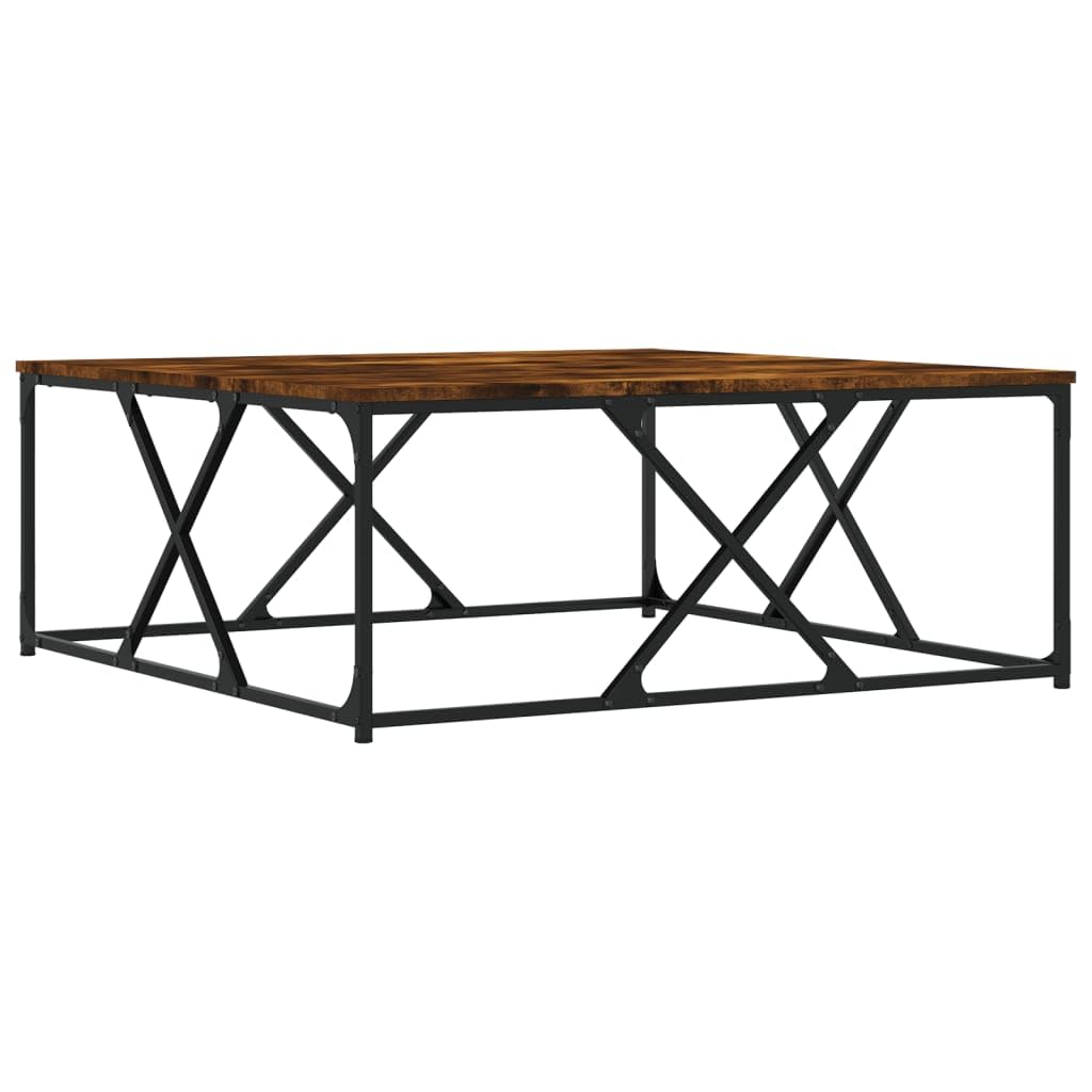 Générique Stolik kawowy Chene Fume 100x100x40 cm Wood Ingenierie | Solidna metalowa rama, gładka powierzchnia, stabilna do napojów i deco, odporność na wilgoć