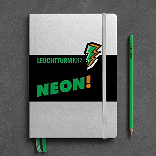 Leuchtturm1917 carnet pointillé A5 argent vert néon