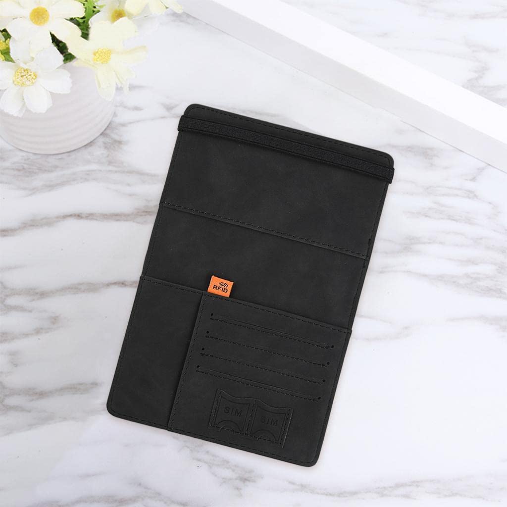 Estuche organizador de documentos para pasaportes, cartera de viaje, tarjetero, rojo, 15 x 21 cm, Juego de 10 (negro, 15 x 21 cm), 15 x 21 cm