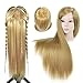Cabeza de maniquí de cosmetología FXS 26"-28" marrón super largo pelo sintético profesional peluquería cabeza de maniquí cabeza de muñeca con abrazadera gratis