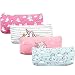Unicorn Pen Holder Makeup Bag Organizer Canvas Pencil Pouch Zipper Stationery Purse Cute Wallet Portable Cosmetic Bags Travel Small Brush Storage Case 4PCS (Unicorn)