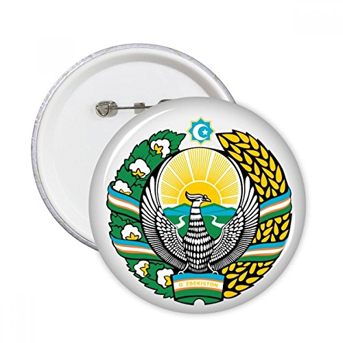 Badge emblème national Ouzbékistan Asie pins ronds 5pcs décoration vêtement tail L