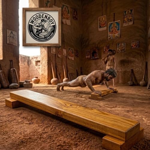 Image of Solid Wood Shena Push Up Board & Stand, Standard Size (SAGWAN EDITION)