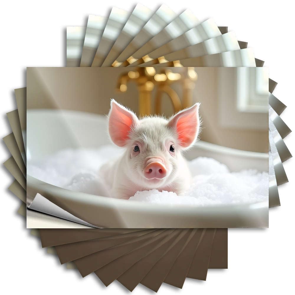 Decal Man Cave Decorations Vinyl Sticker | A Pig is Taking A Bubble Bath. Metal for Thankful Use(6X9CM)