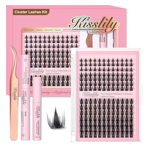 Fairy Lash Clusters Kit Manga DIY Individual Wispy Lashes Eyelash Extension Kit with Lash Bond Seal and Remover Anime Cosplay Lash Extensions Kit Fairy Kit-8-18MIX