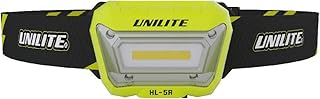 Unilite HL-5R USB Rechargeable High Power LED Motion Sensor Head Torch Light | 325 Lumen | Hands Free | IP65 | None Slip Head Band