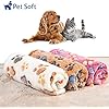 Pet Soft 1 Pack 3 Pet Blankets for Dogs - Fluffy Cats Dogs Blanket for Small Medium & Large Dog, Cute Print Pet Throw Puppy Blankets Fleece (Paws, 3S)