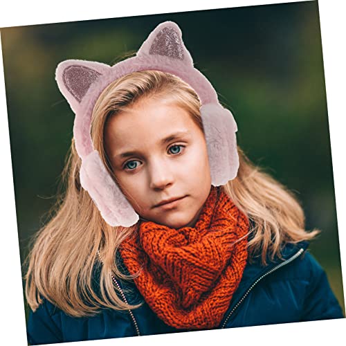 Lovely Cat Ear Earmuffs for Plush Ear Warmers Cozy Winter Ear Cover for Outdoor Activities Skin Friendly and Compact for2