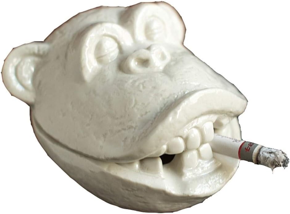 Home Ashtray Creative Ashtray Cute Animal Ashtray Living Room Office Home Decoration Ornaments Ashtray With Lid Personality Crafts Household ashtrays(White)