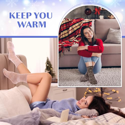 80 Pairs Winter Socks Bulk Warm Vintage Thick Knitted Thermal Socks Gifts for Women Men Homeless Care Package4