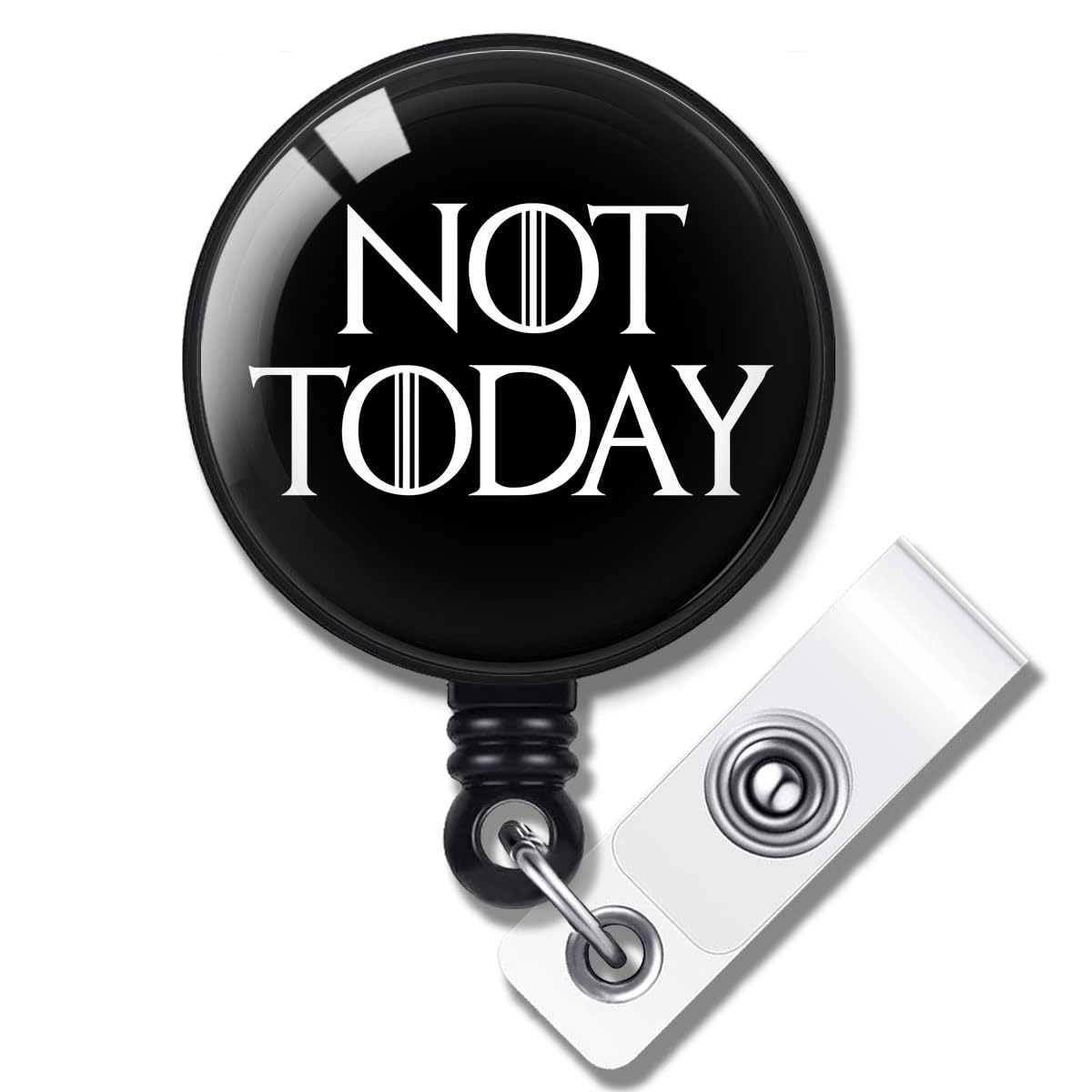 NOT Today Retractable Badge Reel, Funny Game of Thrones ID Clip Name Tag Card Gift for Night-Nurse Doctor Nurse Social Worker Colleague Anesthetist RN