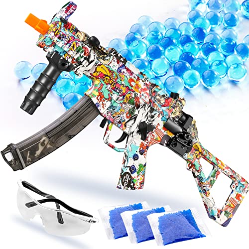 Electric Splat r Gel Ball Blaster Water Bead Foam Full auto Gun Full and semi, Automatic Splatter Soft Bullet Blasters,orby splaterballgun Backyard Game Toy for Kid Adult and boy