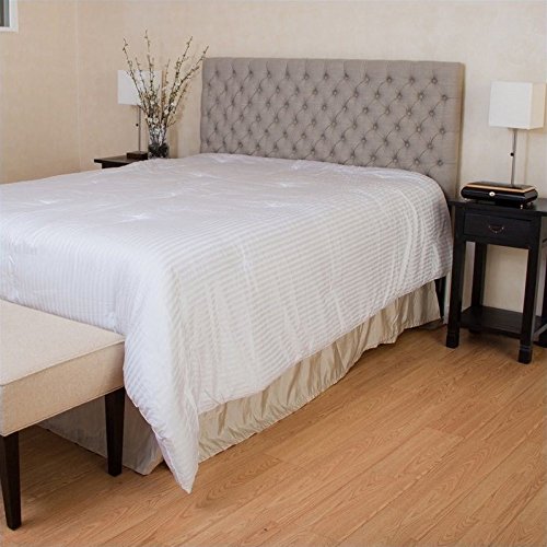 Noble House Mary Adjustable Queen-Full Tufted Panel Headboard In Beige #TOP3