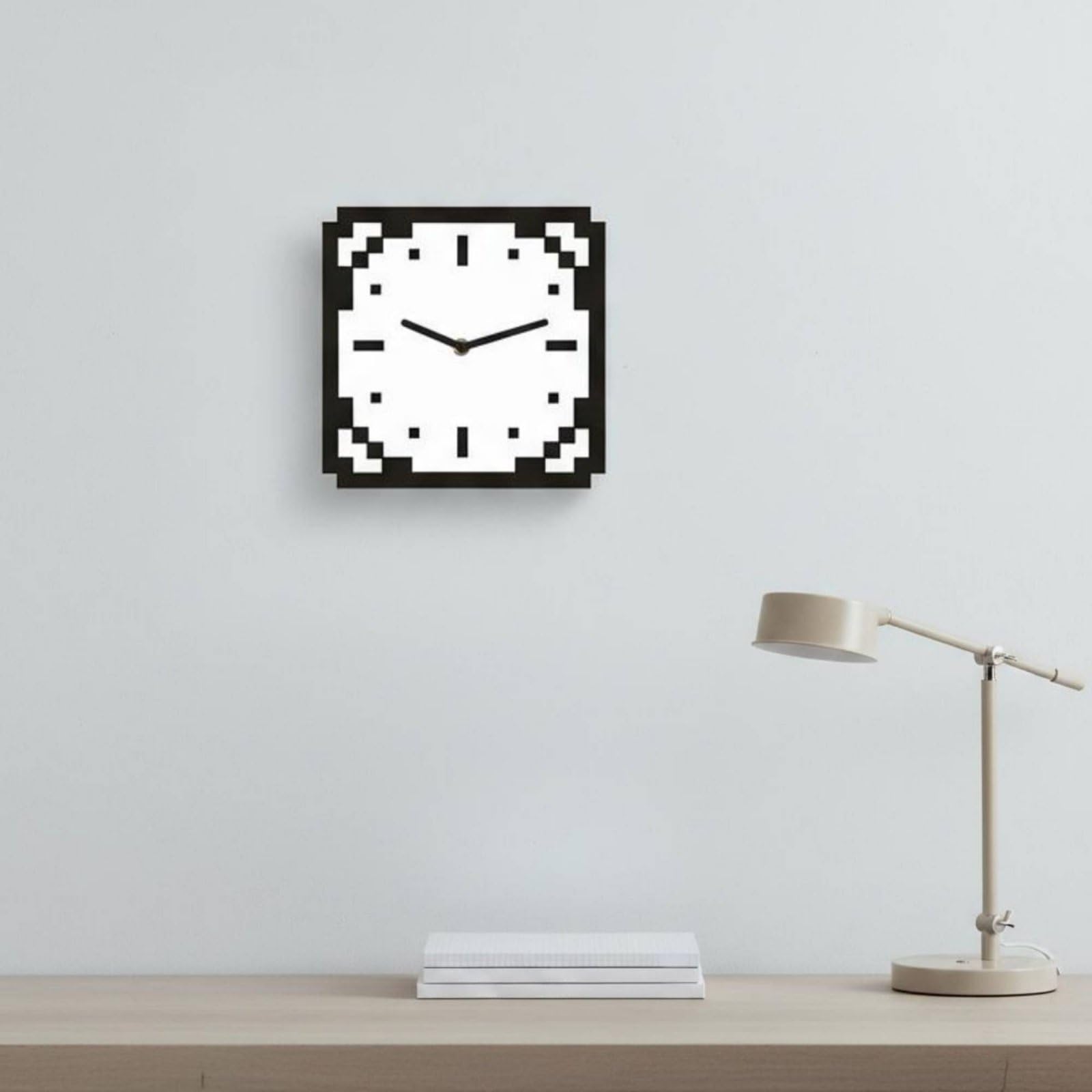 Baoblaze Reloj Pared Acrílico con Acabado y Estéa Pixelada para coración Sala Estar Dormitorio Oficina O Entretenimiento Estilo Retro y Contemporáneo