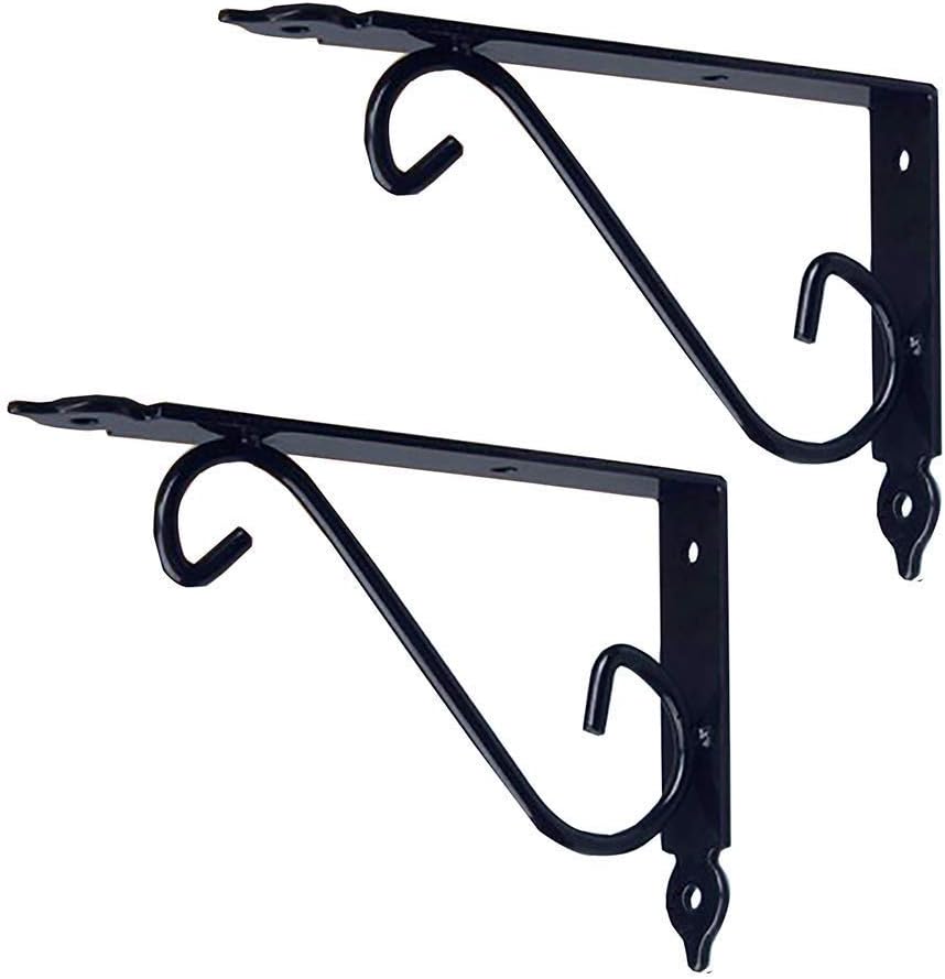 Supports Shelves Wall,Corner Bracket,White L-Shaped Wall-Mounted Shelf Bracket 90 Degree Angle Triangle Bracket with Screw Bracket 2 Pieces (Color : Black, Size : 110 * 150mm) (Color : Black, Size :