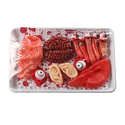 Orgrimmar Halloween Party Ornament Horror Props Severed Finger Fake Body Parts Organ Scary Eye Balls Ears Liver Brain Heart for Halloween, Haunted House Party Decorations Supplies