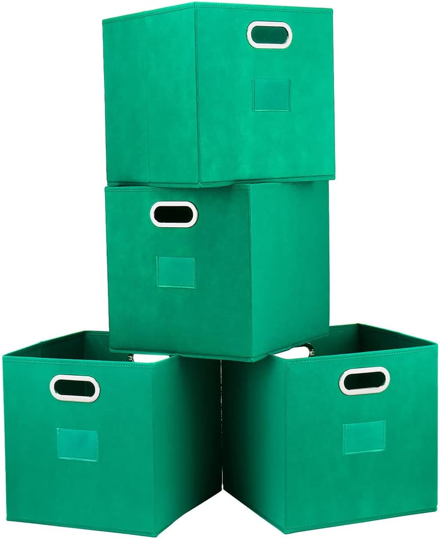 Robuy Storage Cube Bins Set of 4 Foldable Fabric Storage Boxes with