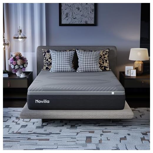 Novilla AiryFlow 12 Inch Queen Size Mattress, Gel Memory Foam Queen Mattress for Cool Night, Spinal Alignment & Pressure Relief, Queen Mattress in a Box, CertiPUR-US Certified, Medium Firm