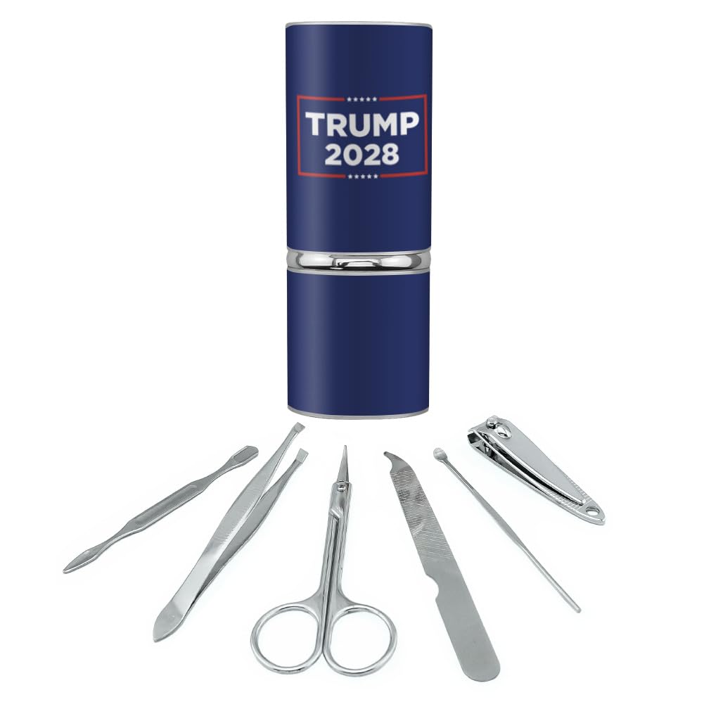 GRAPHICS & MORE Trump 2028 Stainless Steel Manicure Pedicure Grooming Beauty Care Travel Kit