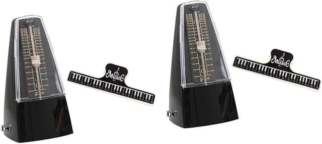 Vaguelly 2 sets Note Book Beginner Tuner Guitars Metronome Music Clip Practice for Mechanical Guitar Black Practicing with Piano Instrument and Tempo Clips Musical Drum Instruments Other