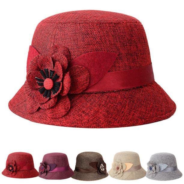 Sombrero Mujer Lino Verano Ala Ancha Plegable Marrón miniatura 2