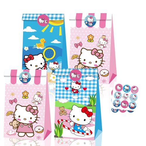 ZWYAN 24 Pcs Anime Gift Bags Cartoon Gift Wrap Bags Small Candy Bag Plus 4 Adorable Stickers as a gift