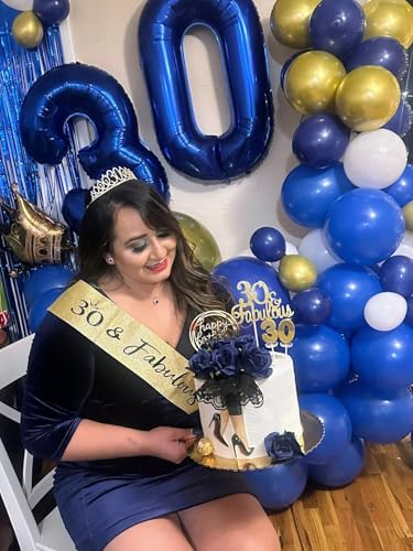 Image of Number Balloons 0 Balloon 40 inch Blue for 10 Birthday Party Decorations | Saturated Color, Large 40 in, With Inflation Straw & Hanging Hole, Great for Men's Party, Back-To-School Season, Pool Party
