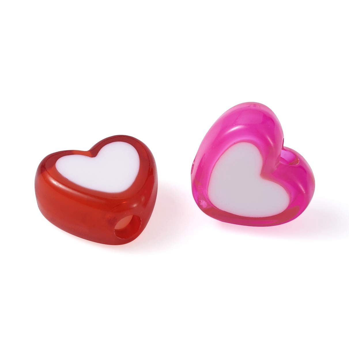 BERMRO Perline colorate in acrilico placcate da 16 mm, a forma di