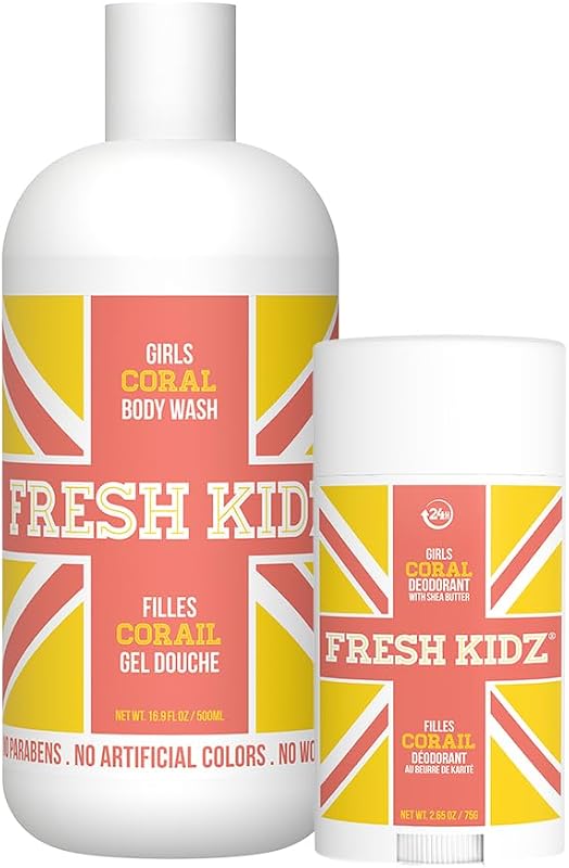 Fresh Kidz Conjunto Coral com Gel de Banho 500 mL e Desodorante em Bastão 75 g