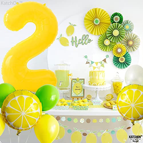 Image of KatchOn Yellow Number 2 Balloon 40 Inch 2nd Birthday Decorations for Boys