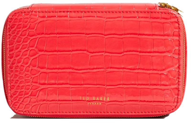 Boîte à bijoux Ted Baker Valenna corail effet croco élégante