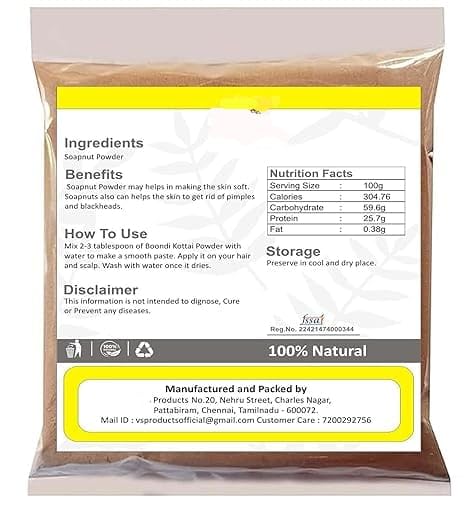 Miniatura 2 de Soapnut Powder, 100g, Boondi Kottai, Aritha Powder, Kumkudukaya For Hair and Skin Care