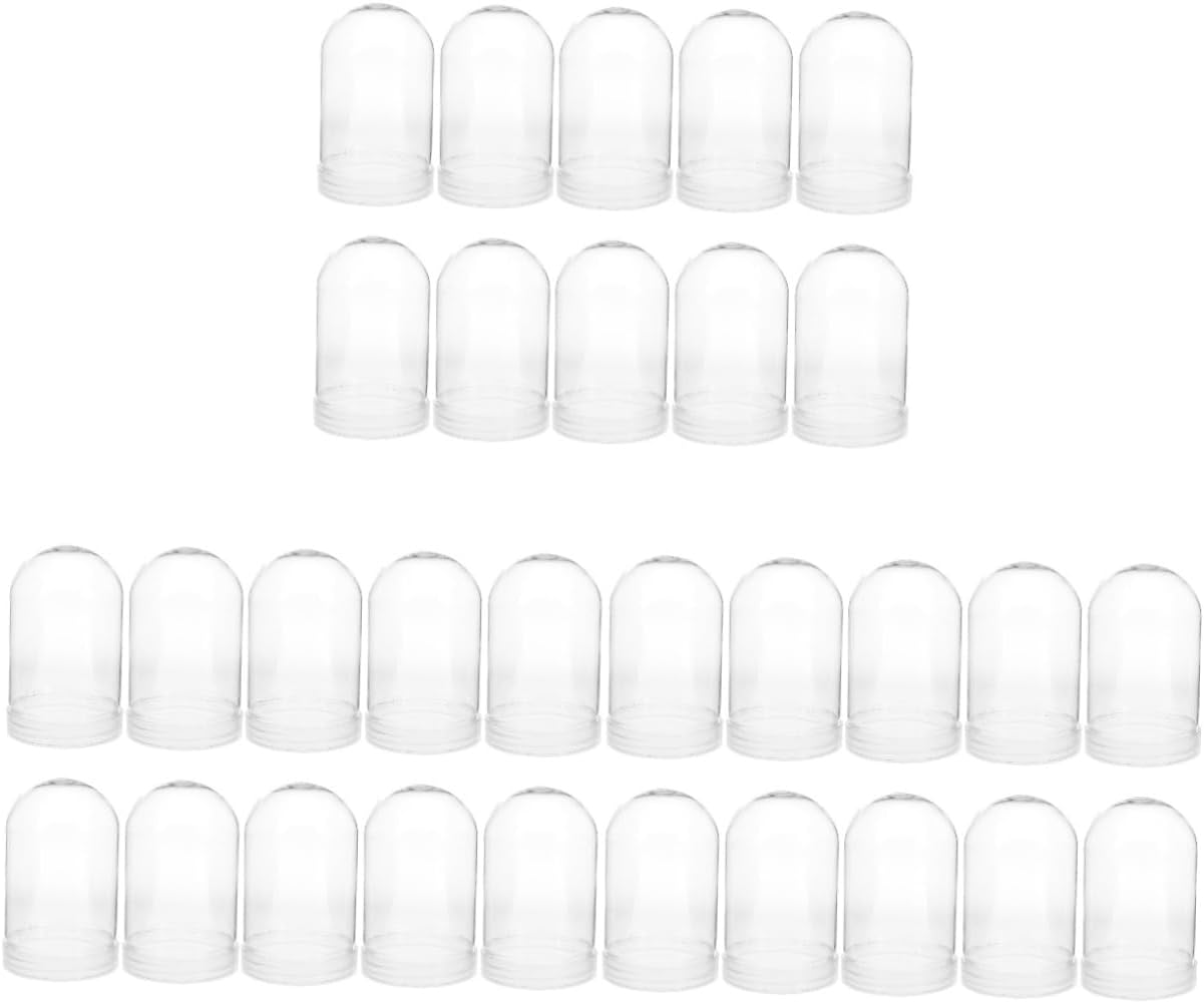 Cabilock 30pcs Clear Empty Snow Globes DIY Craft Props for Holiday Decorations Lightweight Pet Material for Creative Projects