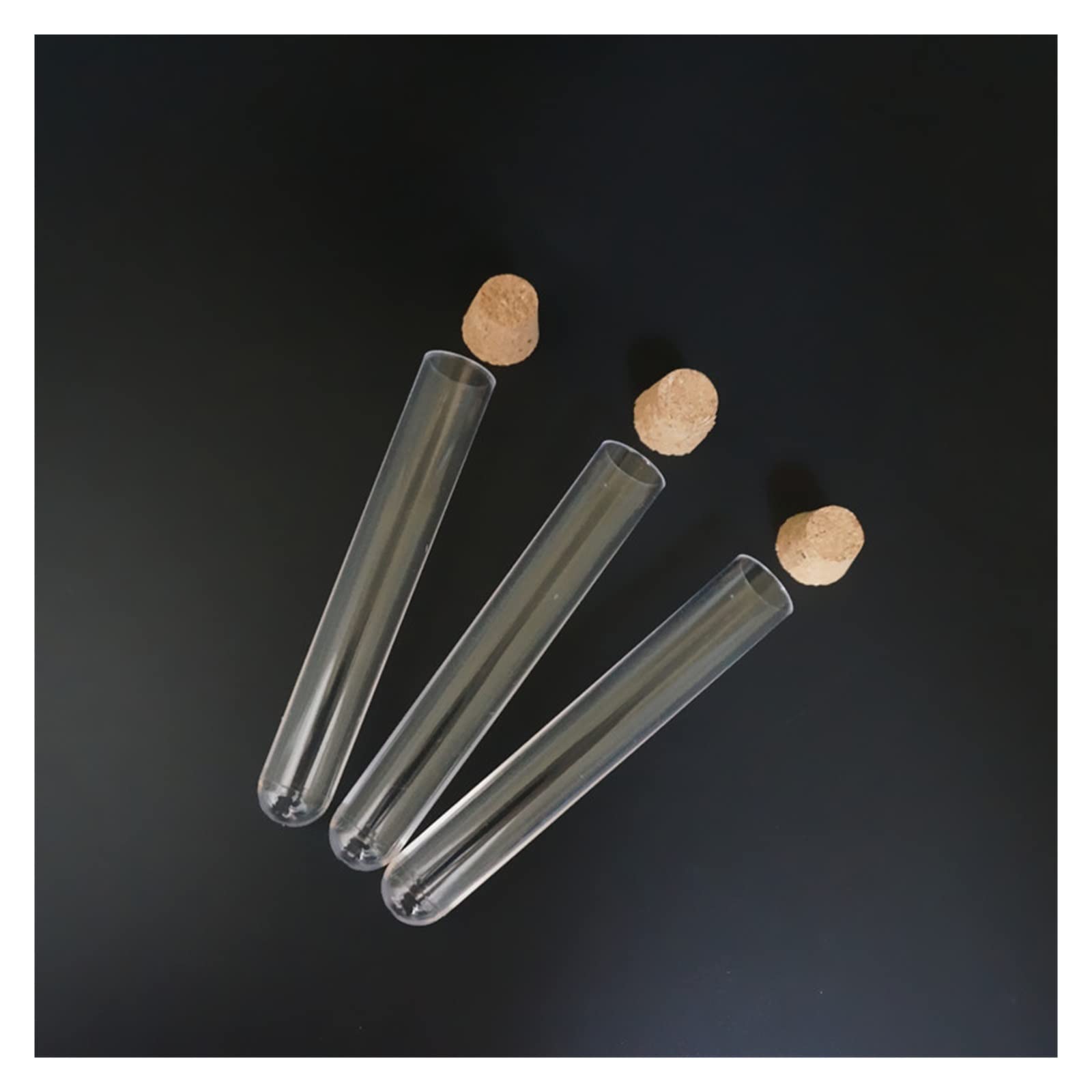 YYJzsw 50 Sztuk/100 Sztuk/200 Sztuk 12x75mm Probówki Laboratoryjne Z Korkami Przezroczyste Plastikowe Probówki(200pcs)