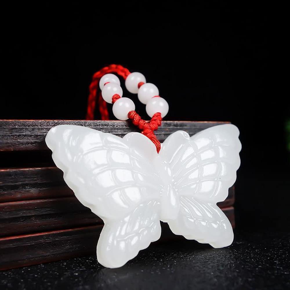 Naszyjniki z jadeitu, Naszyjnik z naturalnym jadeitem Ręcznie rzeźbiona biżuteria Amulet