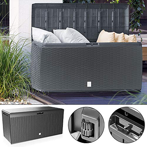 Casaria Auflagenbox Rato Plus wasserdicht Rollen 100 kg Smart Click System Outdoor Gartenbox Aufbewahrungsbox Kissenbox – Bild 3