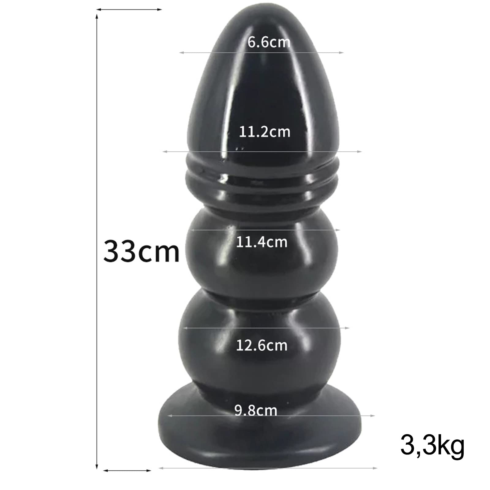 Plug anale oversize Butt Plug Silicone Grandi sfere anali Fallo anale Realistico con ventosa Stimolazione della prostata Massaggio vaginale Masturbazione Giocattolo sessuale per donne Uomini(Fleisch)