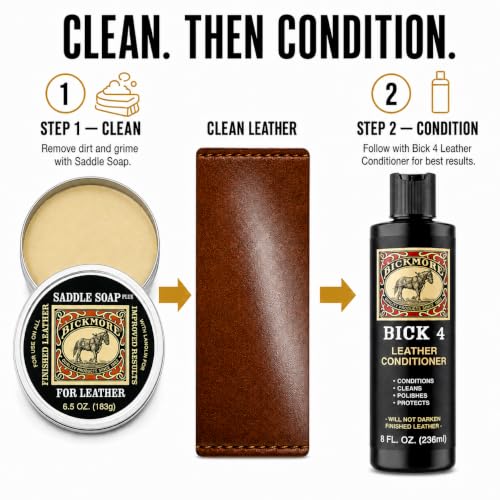 Image of Bickmore Saddle Soap Plus 6.5 oz, Cleaner & Conditioner
