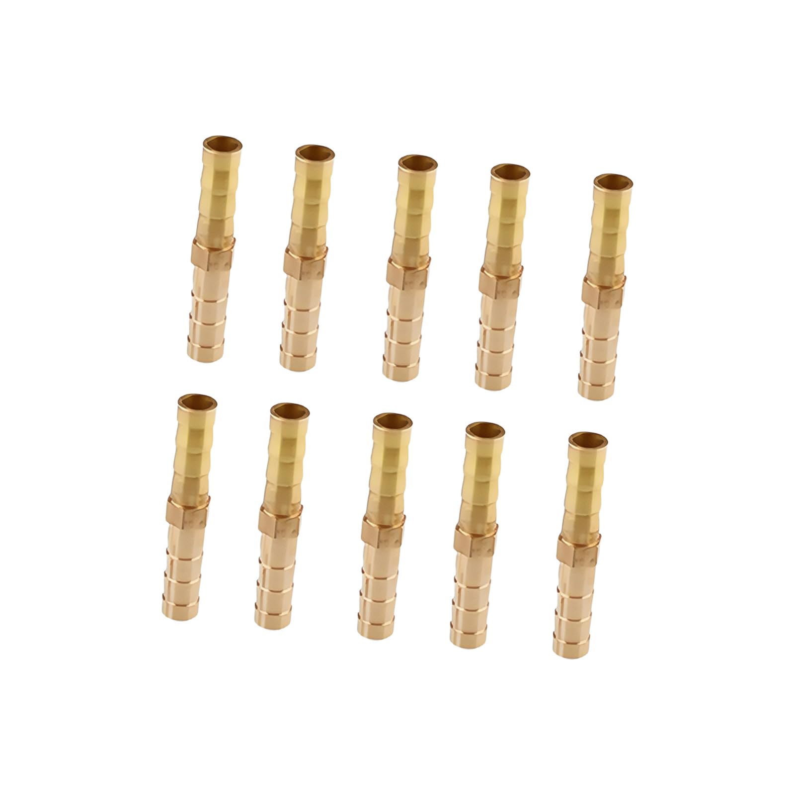 10Pcs Brass Pipe Repair Barbed Fittings Erosion Resistant Brass Tube Adapters Upgrades for Plumbing Systems Maintenance Plumbing Repair Couplings