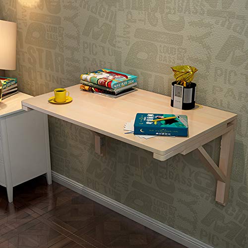 Table murale rabattable et bureau informatique pliant en bois robuste multi-taille - 6
