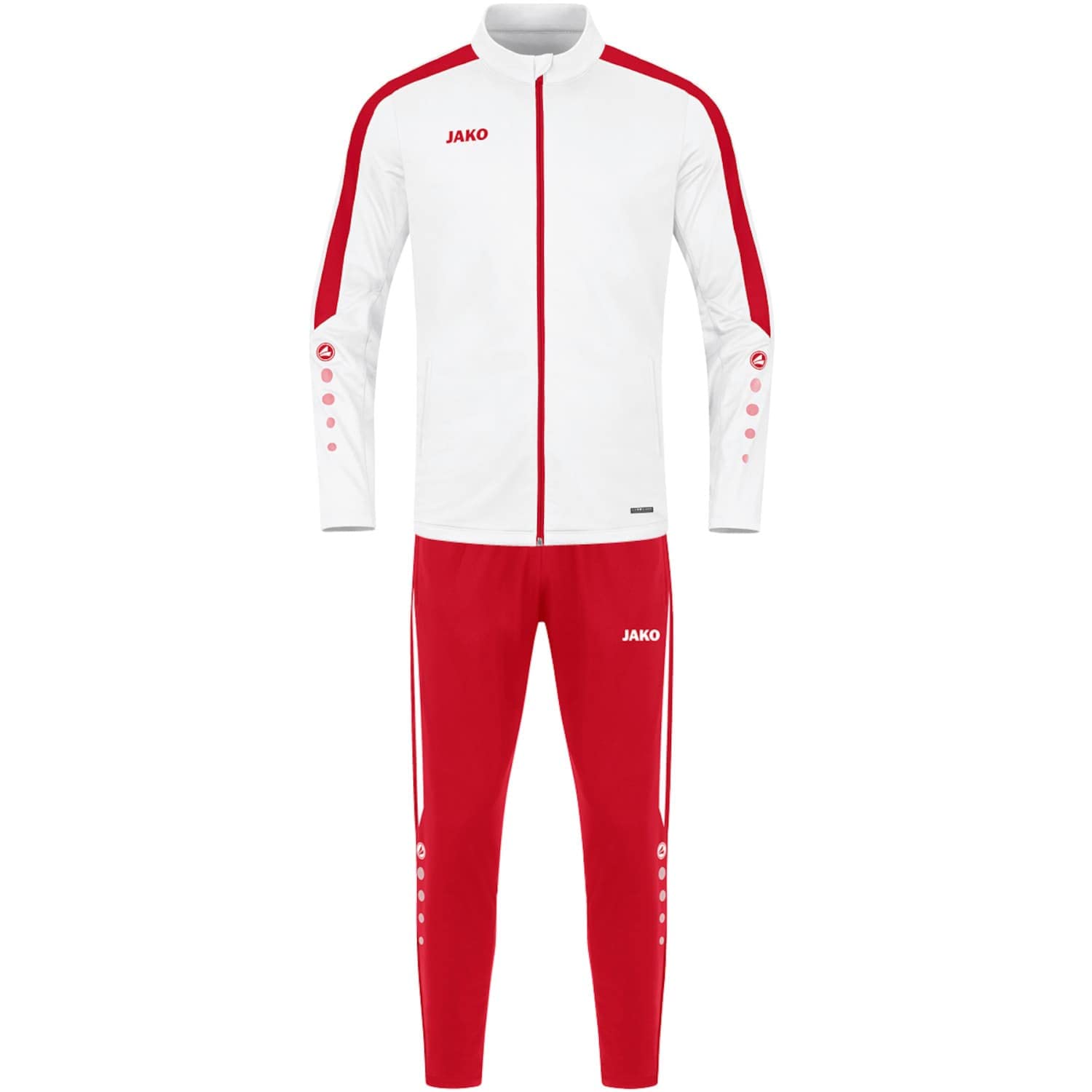 JAKO Children's Tracksuit Polyester Power, White/Red, 116