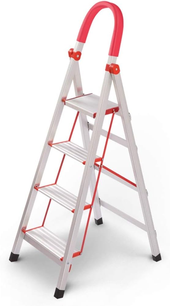 Step Stool Outdoor Metal Stepladder, Three Steps Four Steps Folding Ladder Lightweight Aluminum Alloy Ladder Frame, Household Ladder/39 X 51 X 110Cm