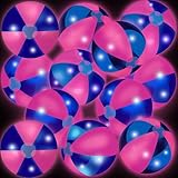 MiniInflat 12 Pcs LED Beach Balls 16'' Colorful Jumbo Pool Balls Glow in the Dark Light up Giant Inflatable for Summer Hawaiian Tropical Theme Beach Party Decorations Water Game Accessory(Pink)
