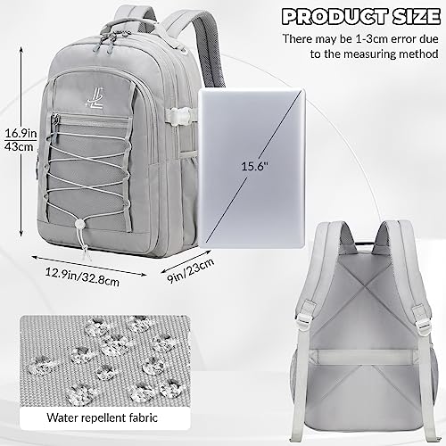 Lanola Travel Business Study Water Resistant Casual Backpack Lightweight Student School bag for Men Women - Gray2